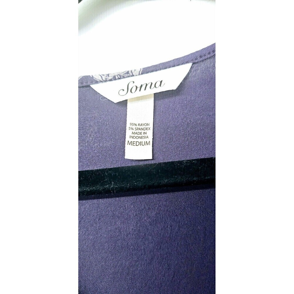 SOMA Blue Soft Jersey Knot Front Sleeveless Tunic Trailing Dress (M) - Picture 2 of 3
